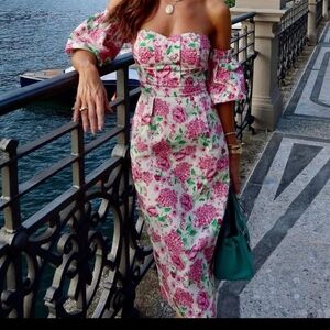 NWT LALIBELA rose midi dress S